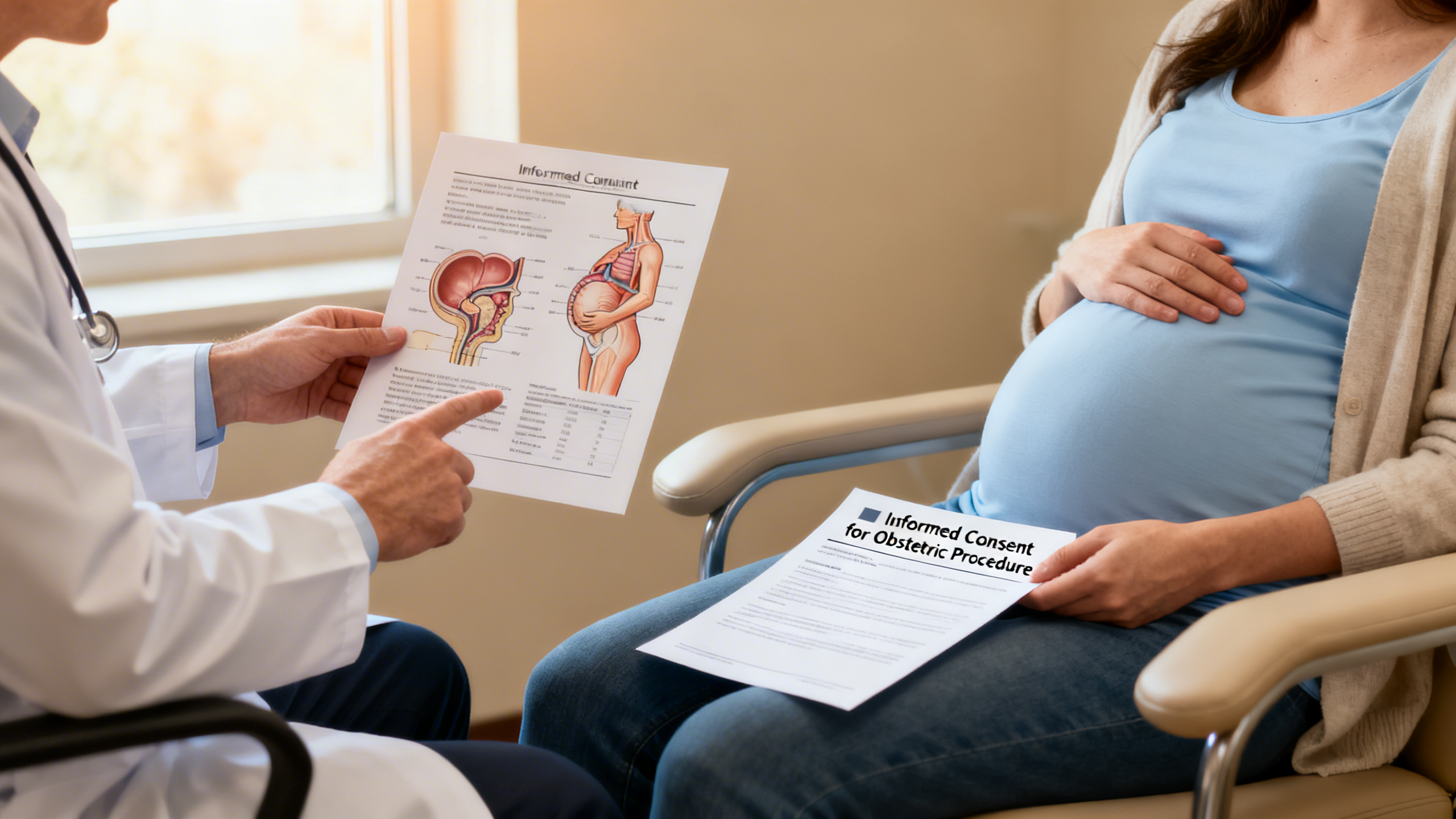 Consultation prénatale avec explications sur l'amniocentèse