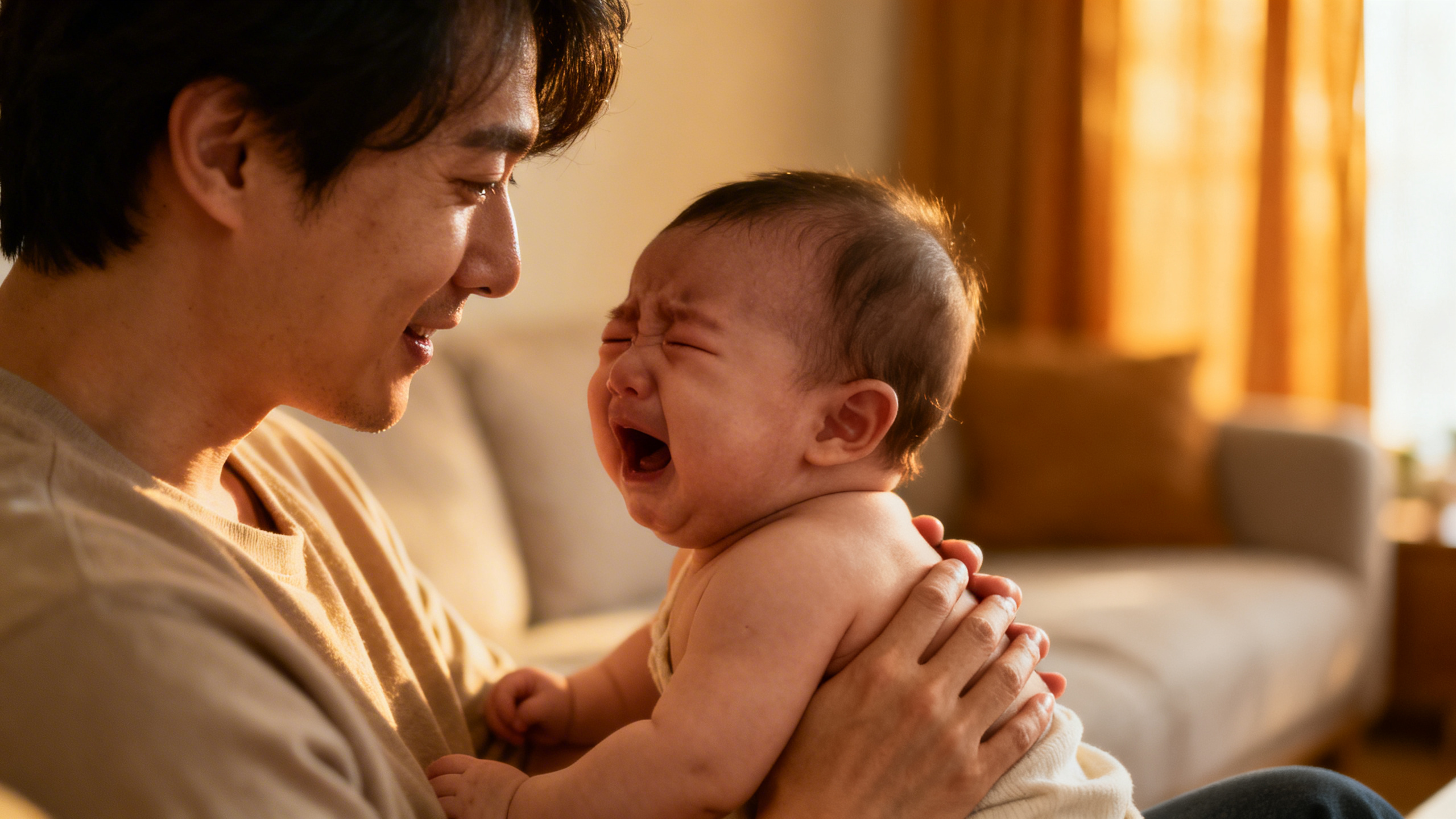 Parent tenant son bébé dans les bras pour le réconforter