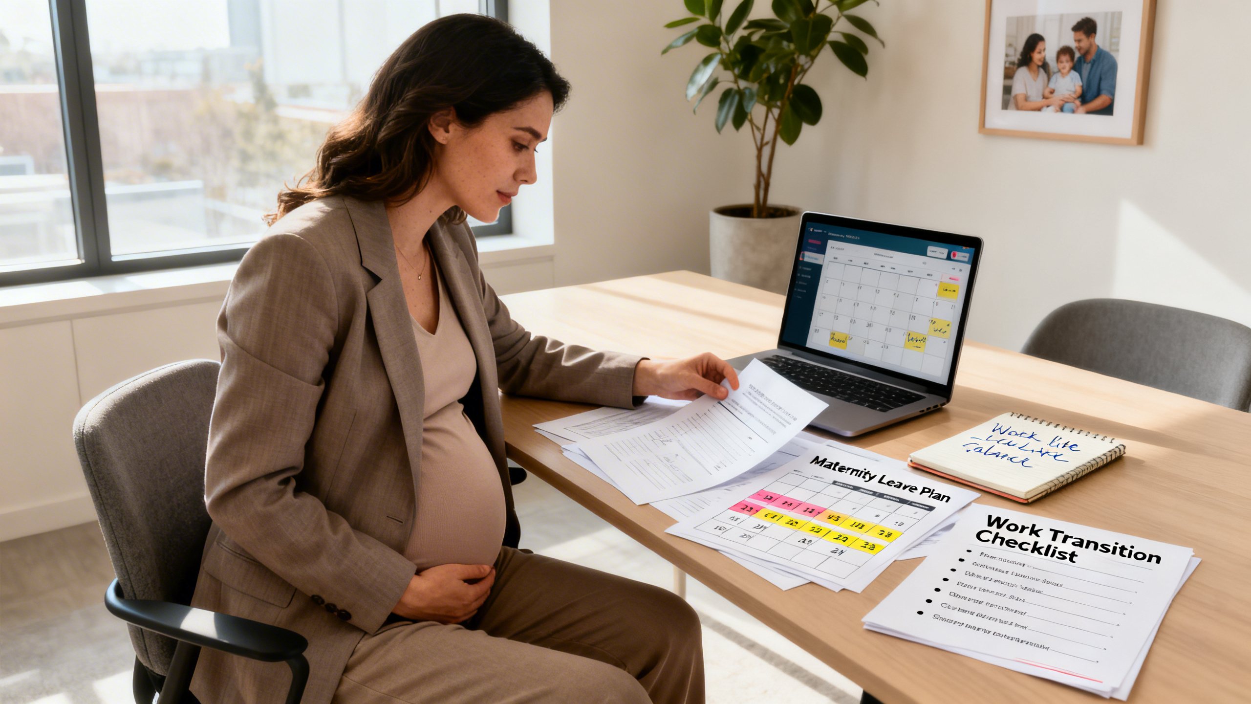 Maman avec son nouveau-né dans les bras, signifiant le début du congé maternité