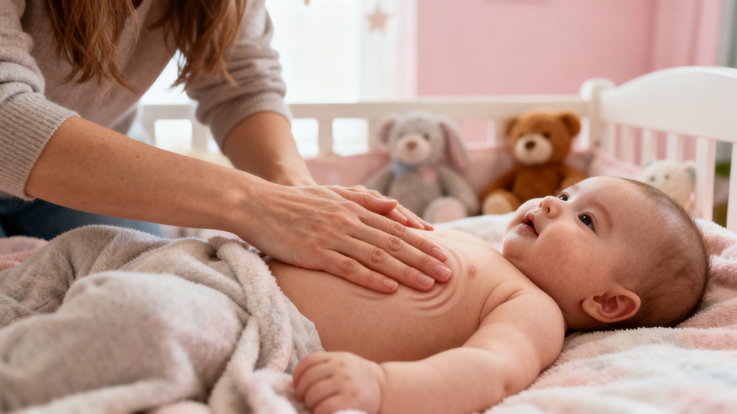 Bébé confortablement allongé sur une couverture douce