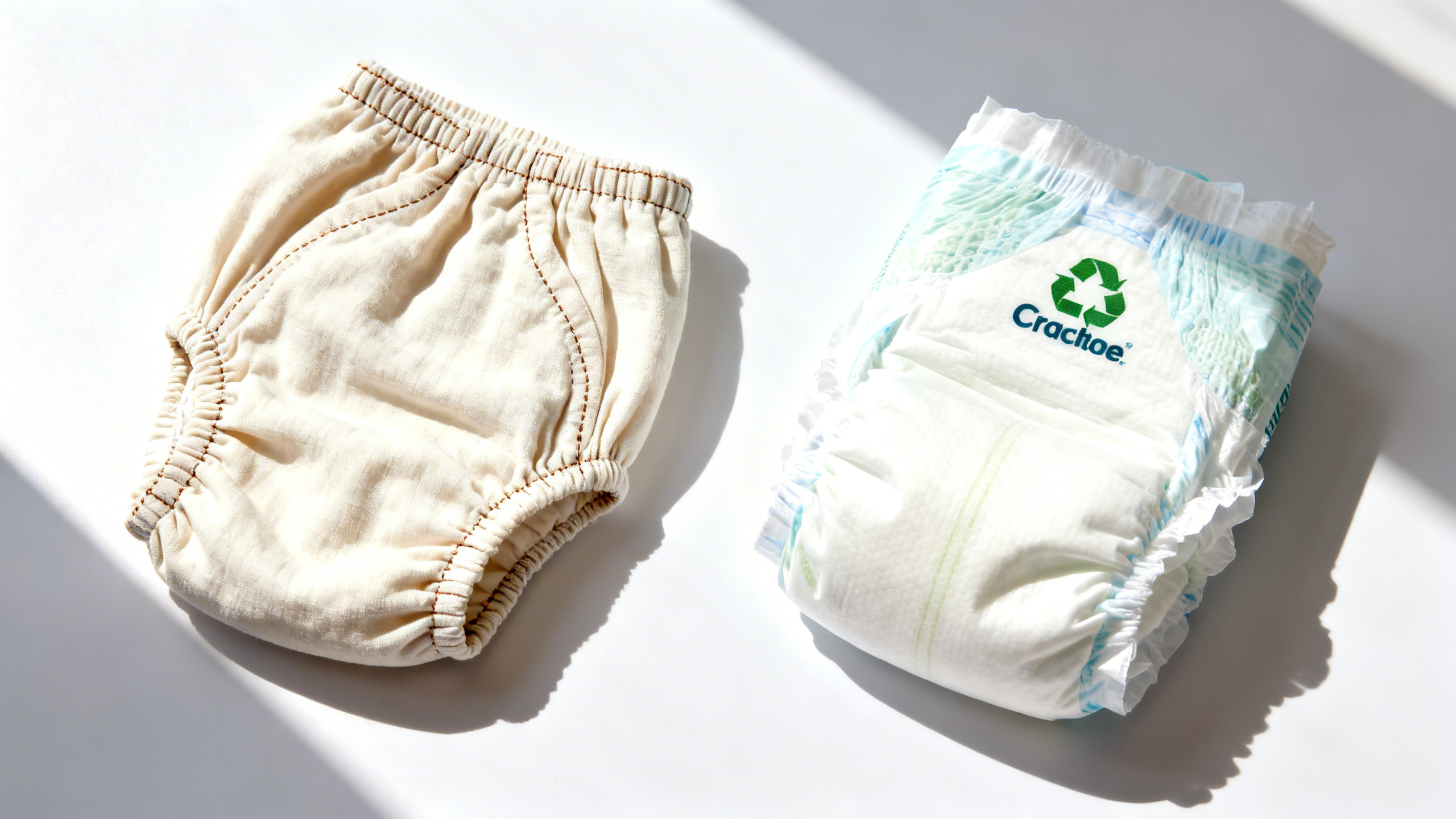 Couches lavables colorées et couches jetables en comparaison