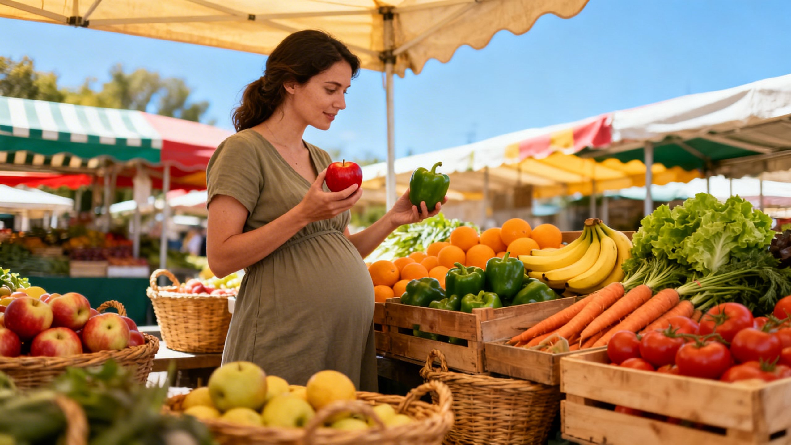 Femme enceinte adoptant de saines habitudes de vie pendant la grossesse