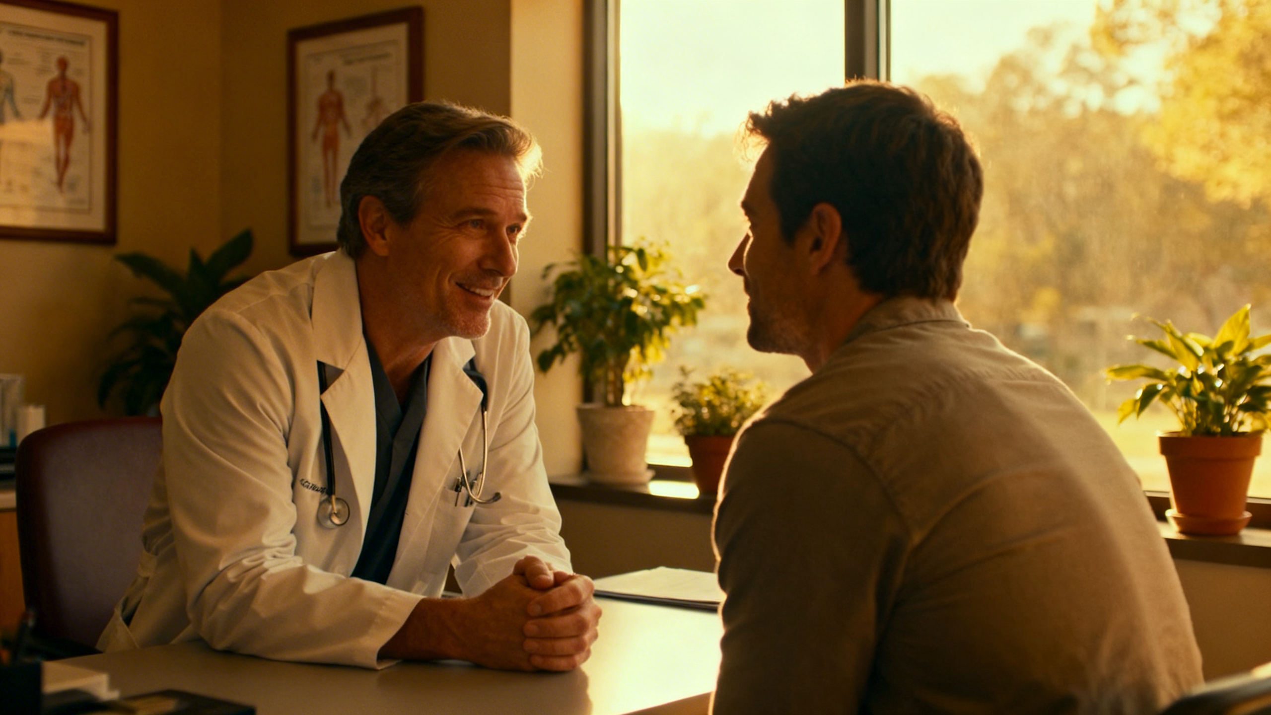 Homme en consultation médicale avec un spécialiste de la fertilité