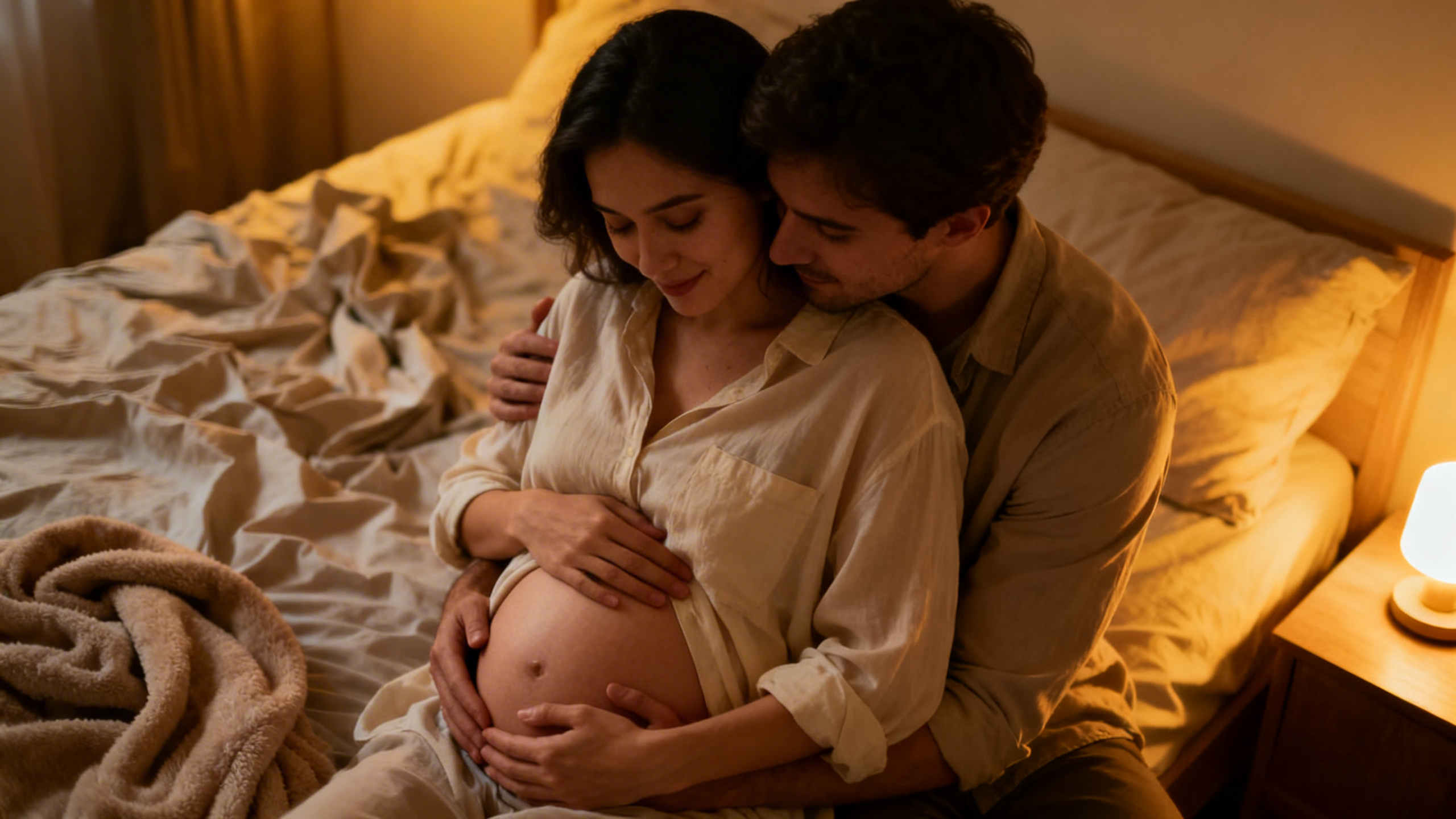 Couple complice et intime pendant la grossesse