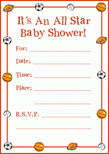 invitation baby shower sport